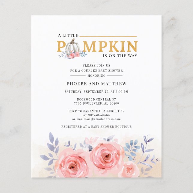 Budgeterad Blommigt Par Babykläder - vattenfärg (Framsida)