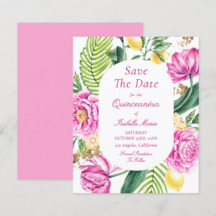 Budgeterad Blommigt Quinceañera Sparat datumet