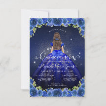 Budgeterad Blommigt Royal Blue Guld Princess Quinc