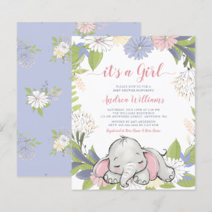Budgeterad Blommigt, utandning Elephant Girl Baby