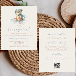 Budgeterad Blue Boy-Nalle QR-kod Babykläder