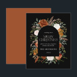 Budgeterad botanisk elegant för svart rost-elegant<br><div class="desc">Budgeterad julkortsdesign för Rustic vattenfärgsfärgad blommigt. Med vacker rost,  teracotta,  svart och sage grönt pampas gräs eucalyptus botaniska vattenfärgsdetaljer. Den här moderna helgdag är säker på att du kan ställa in stil för din julhelg</div>