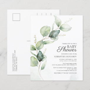 Budgeterad botanisk eukalyptus Greenery Baby Showe
