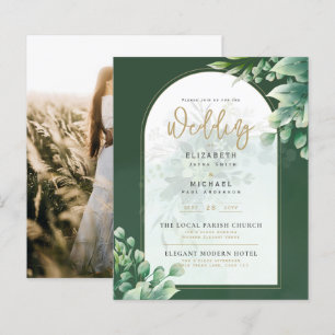 Budgeterad botanisk eukalyptus Wedding INVITE