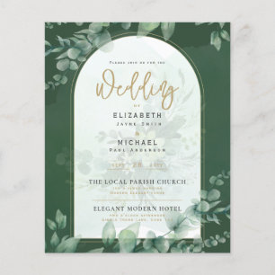Budgeterad botanisk eukalyptus Wedding INVITE