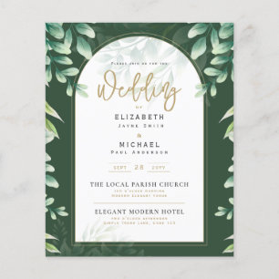 Budgeterad botanisk eukalyptus Wedding INVITE