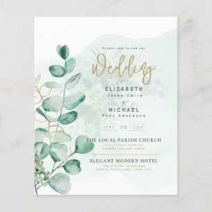 Budgeterad botanisk eukalyptus Wedding INVITE