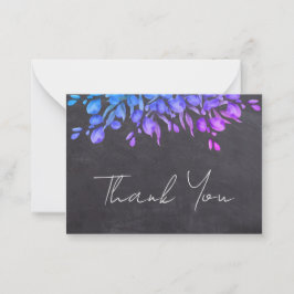 Budgeterad botanisk Tack i Rustic Chalkboard Anteckningskort