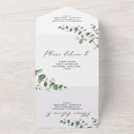 Budgeterad Bröllop Eucalyptus botaniska inbjudan +