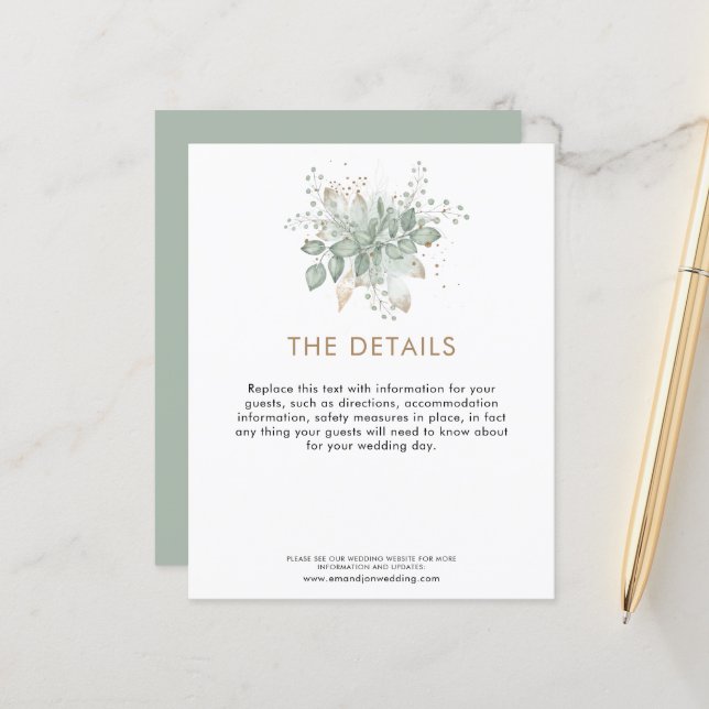 Budgeterad Bröllop gästinformation om växthus (Fram/Back In Situ)