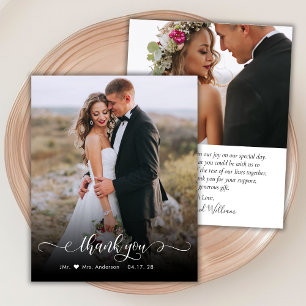 Budgeterad Chic Kalligrafi 2 Foto Bröllop Tack