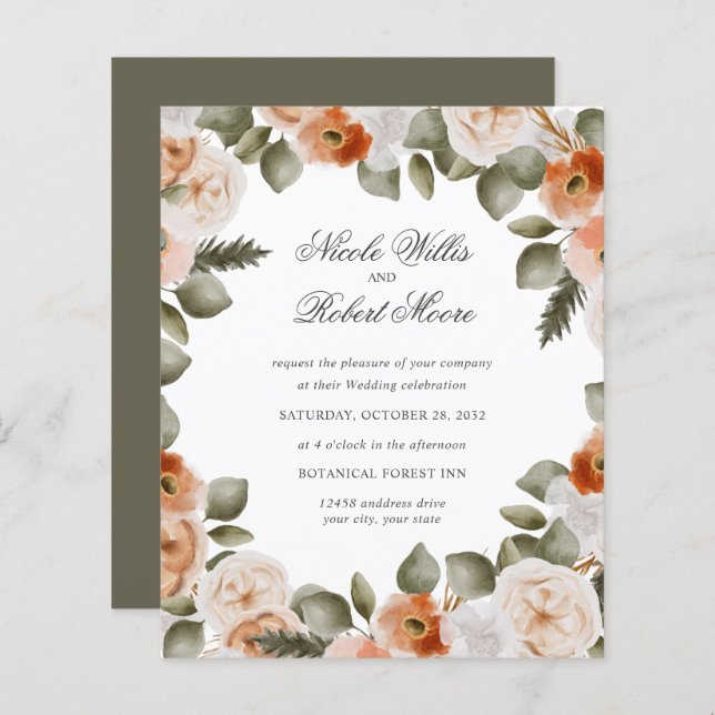 Budgeterad Chic Orange Elfenbenskusten MOSS grönt  (Fram/baksida)