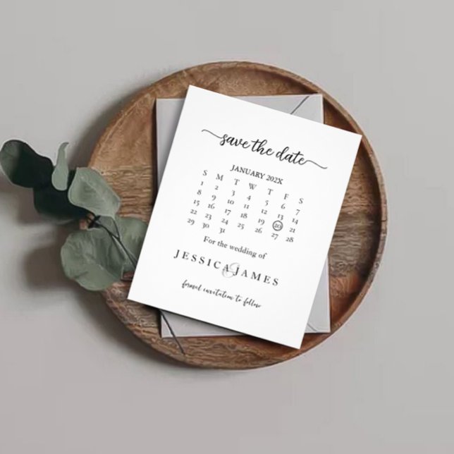 Budgeterad Chic Svarta och vita Bröllop spara datu Flygblad (Skapare uppladdad)