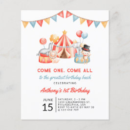 Budgeterad Cute Circus Carnival-festival 1:a födel Flygblad