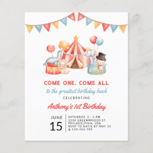 Budgeterad Cute Circus Carnival-festival 1:a födel Flygblad