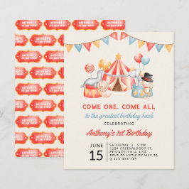 Budgeterad Cute Circus Carnival Fiesta Första föde