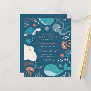 Budgeterad cute Nautical under Sea Baby Shower