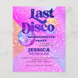 Budgeterad descobachelorette-partiinbjudan flygblad