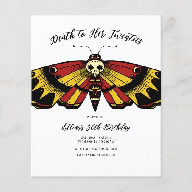 Budgeterad död till 20-årsjubileum Moth and Skull  (Framsida)