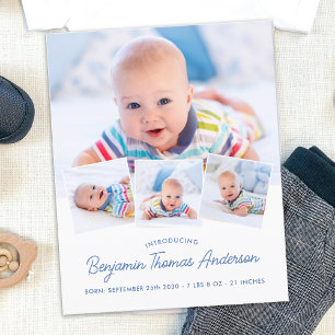 Budgeterad Elegant Baby Photo Collage Tack Birth
