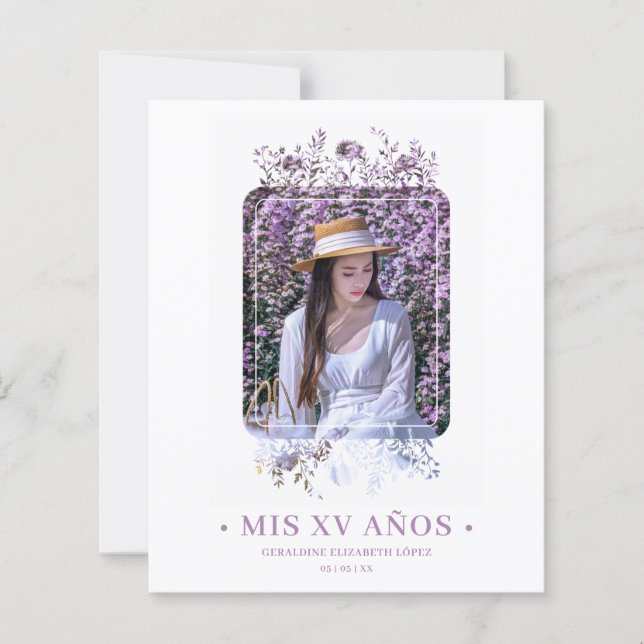 Budgeterad Elegant Blommigt Ram Spanska foto XV Añ (Framsida)