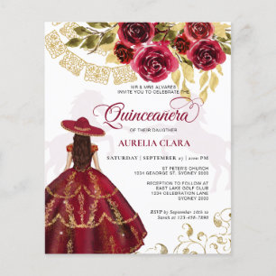 Budgeterad Elegant Blommigt Ruby Red Horse Quincea