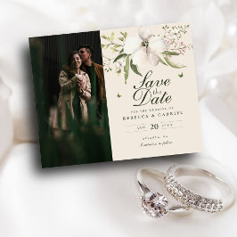 Budgeterad Elegant Blommigt Vattenfärg Spara datum Flygblad