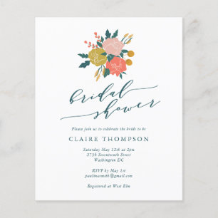 Budgeterad Elegant Boho-Blommigt Enkel Möhippa