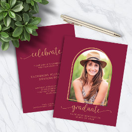 Budgeterad Elegant Burgundy Guld Arch Photo Studen