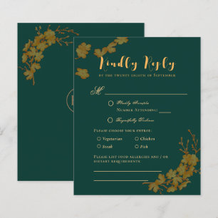 Budgeterad Elegant Emerald Grönt & Guld Blommigt O