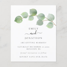 Budgeterad Elegant Eucalyptus Löv Spara datum