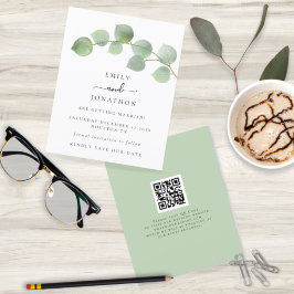 Budgeterad Elegant Eucalyptus QR-kod Spara datum
