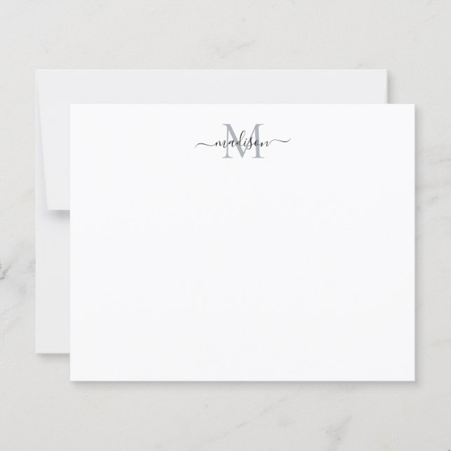 Budgeterad Elegant Femininskript Monogram Grått La (Framsida)