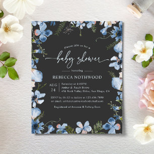 Budgeterad Elegant Grått Baby Shower-inbjudan