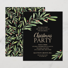 Budgeterad Elegant - Grey jul Black-inbjudan