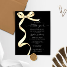 Budgeterad Elegant Guld Bow Sweet Girl Baby Shower