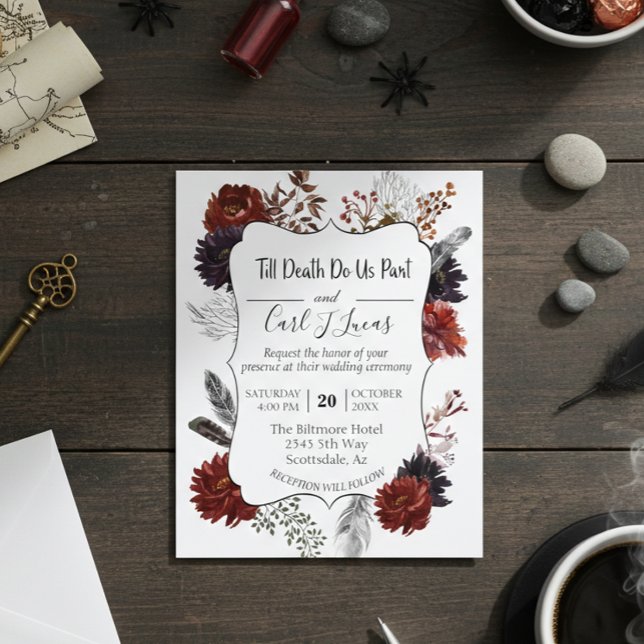 Budgeterad Elegant Halloween Blommigt Boho Burgund (Skapare uppladdad)