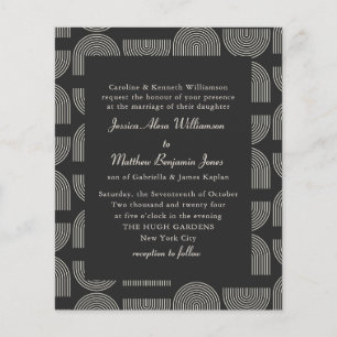 Budgeterad Elegant Linjer Formell Black White Bröl