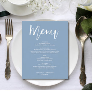 Budgeterad Elegant - minimalistisk Dusty Blue Menu Flygblad