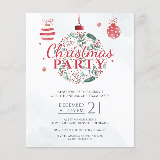 Budgeterad Elegant Röd Grönt - Julfest för jul (Framsida)