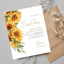 Budgeterad elegant solros inbjudningskort för möhi