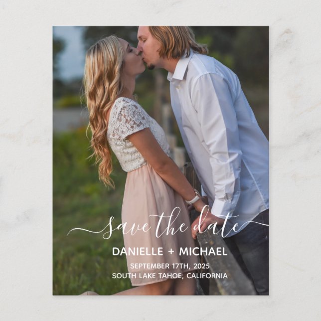 Budgeterad Elegant Spara datum enkelt med foto Flygblad (Framsidan)