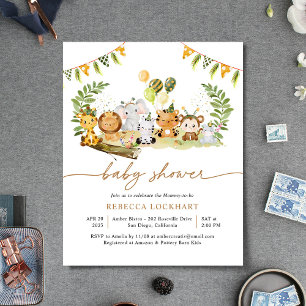Budgeterad Elegant Tropical Safari Baby Shower Inb