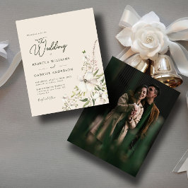Budgeterad Elegant VattenfärgsBlommigt Photo Wedd