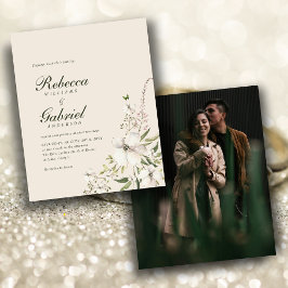Budgeterad Elegant VattenfärgsBlommigt Photo Wedd