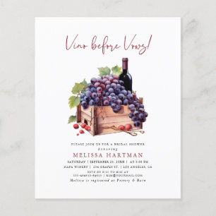 Budgeterad Elegant Vino före Vows-Möhippa Flygblad