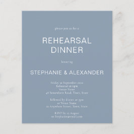 Budgeterad enkel Dusty Blue Rehearsal Dinner Inbju