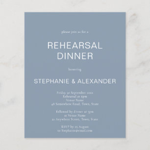 Budgeterad enkel Dusty Blue Rehearsal Dinner Inbju
