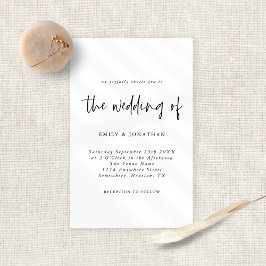 Budgeterad enkel inbjudan till svartvit bröllop