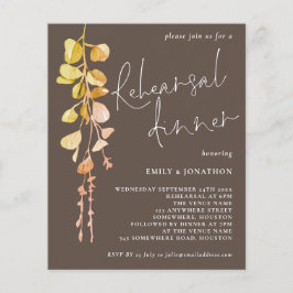 Budgeterad eukalyptus Earth Tones Rehearsal Dinner